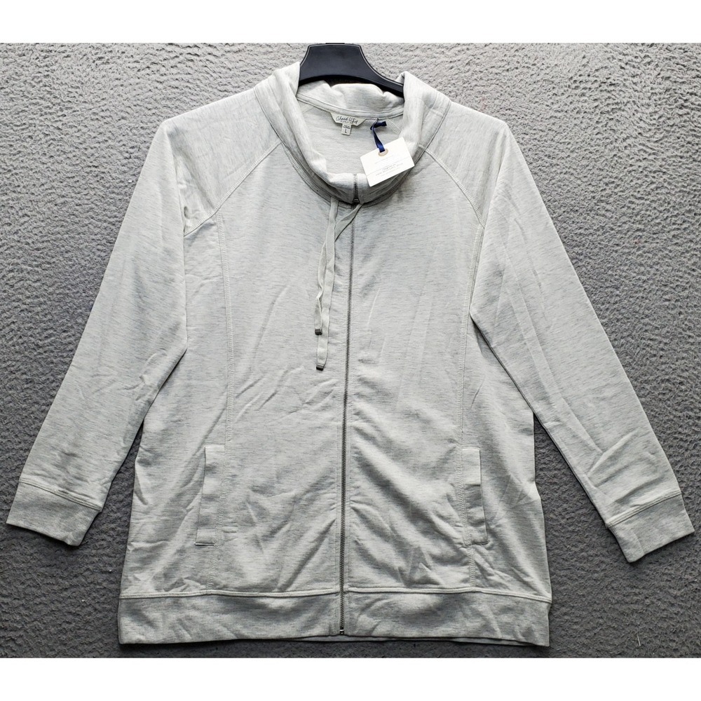 Ahead Jacket Womens Large Gray Heather Golf Tennis Performance Stretch Full Zip